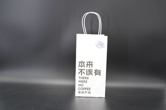 Recycled Takeout Small Kraft Paper Bags With Handles Twisted