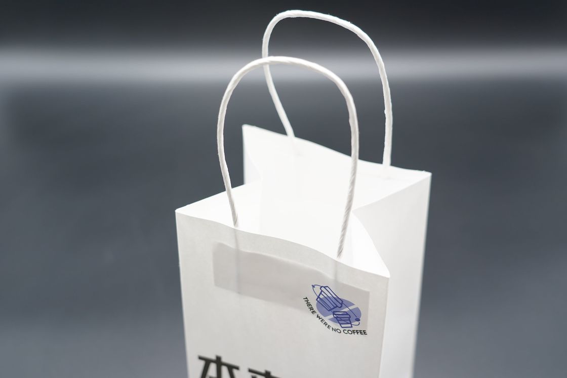 Recycled Takeout Small Kraft Paper Bags With Handles Twisted