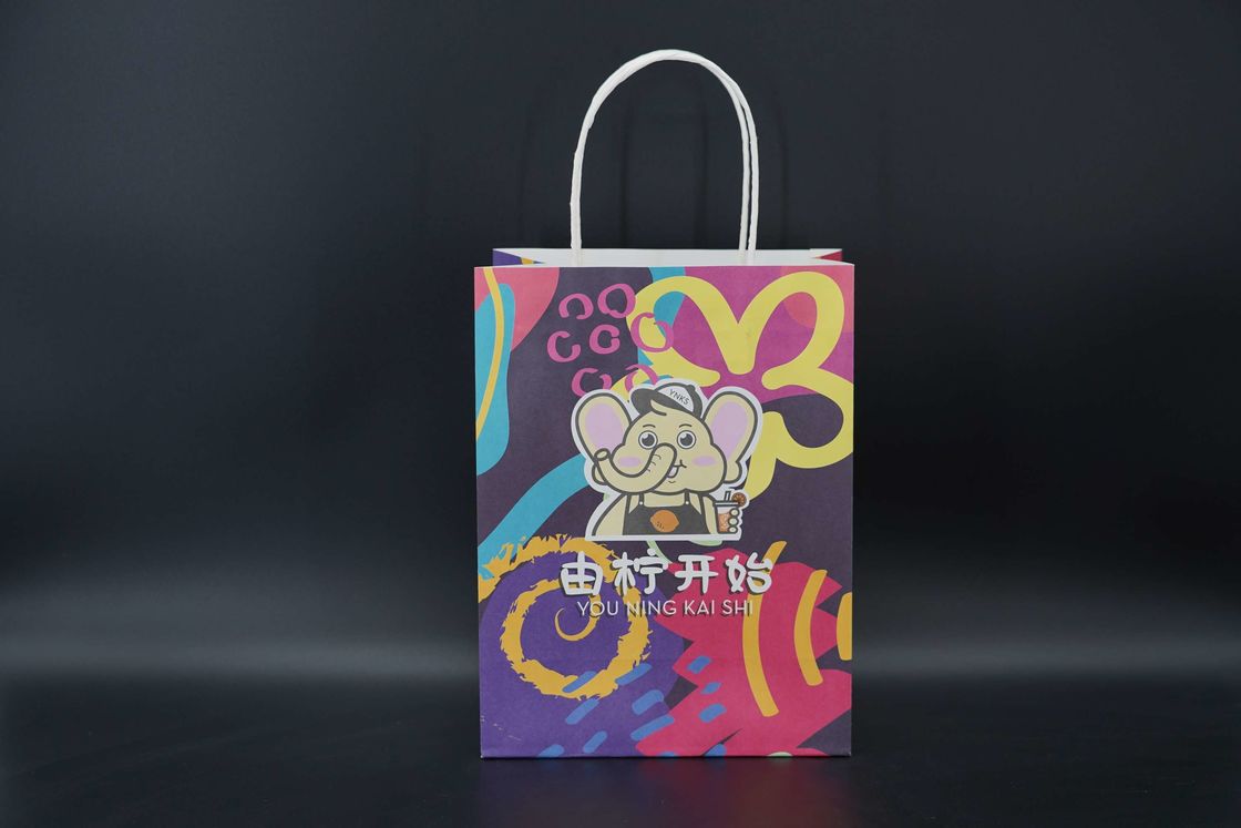 Cafes Restaurant Take Out Paper Bags Biodegradable Personalised Paper Bags