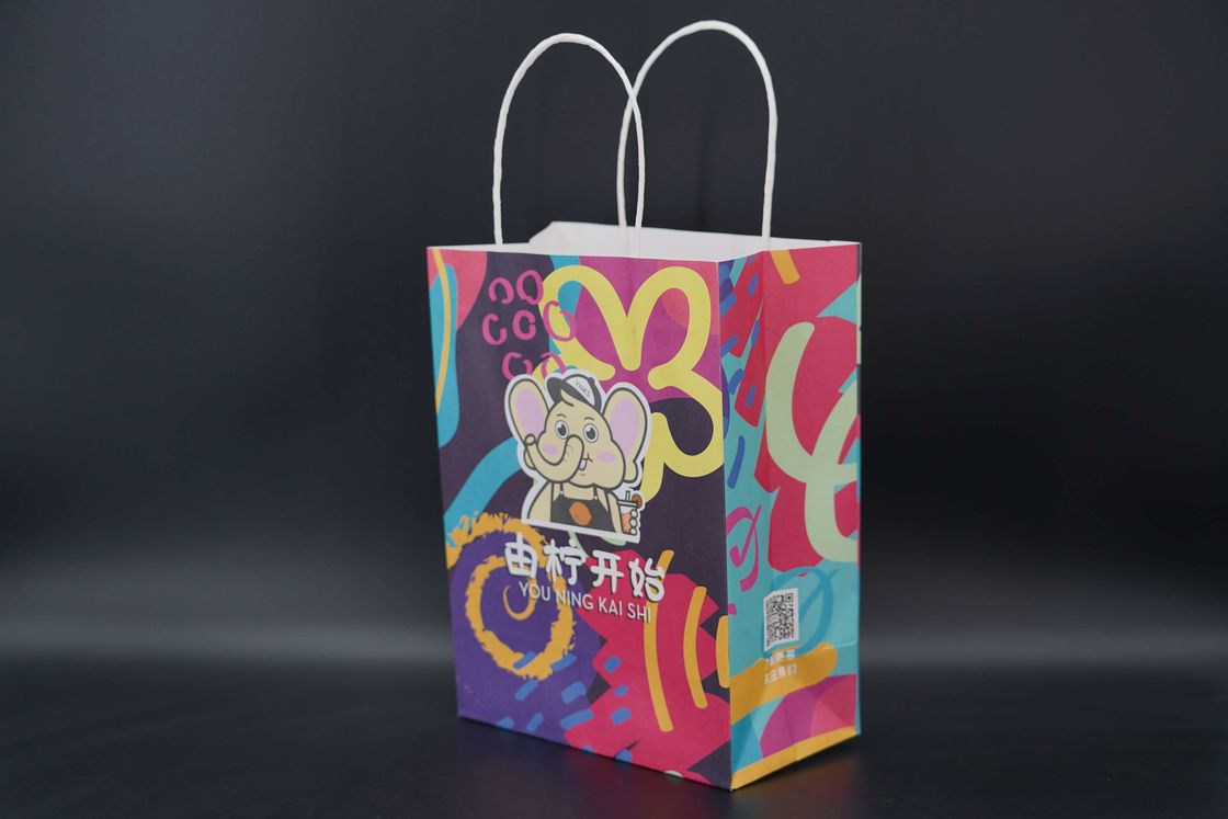 Cafes Restaurant Take Out Paper Bags Biodegradable Personalised Paper Bags