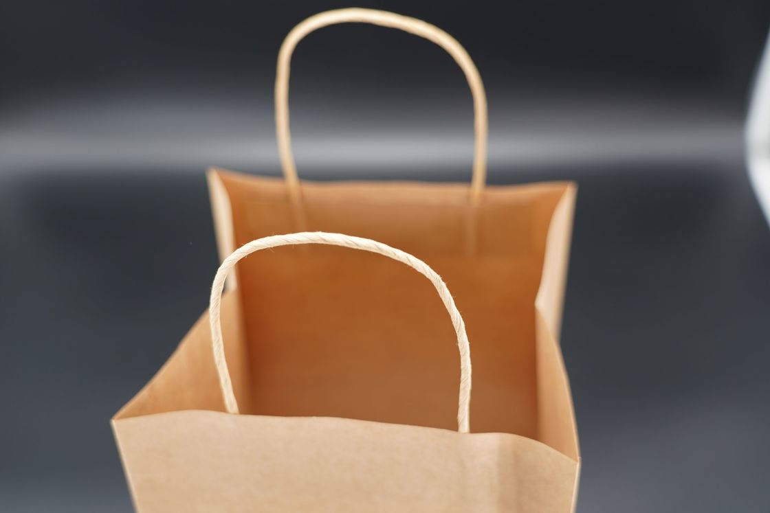 ODM / OEM Eco Friendly Kraft Brown Paper Bags Printing Square Bottom